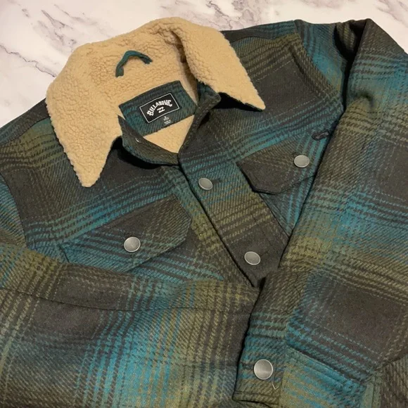🔥Billabong Barlow Pattern Fleece Button-Up Shirt Jacket NWT - Picture 3 of 5